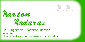 marton madaras business card