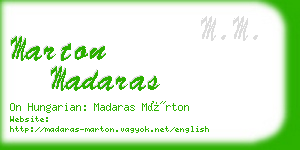 marton madaras business card